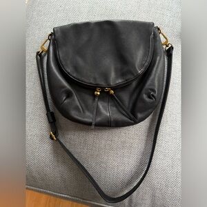 Hobo International Black Leather Fern Foldover Messenger